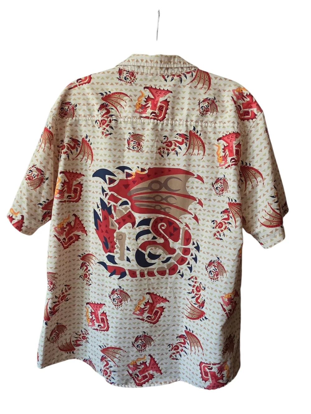 Anime Ape Monster Hunter Rathalos Button Down Shirt Size XL Short Sleeve